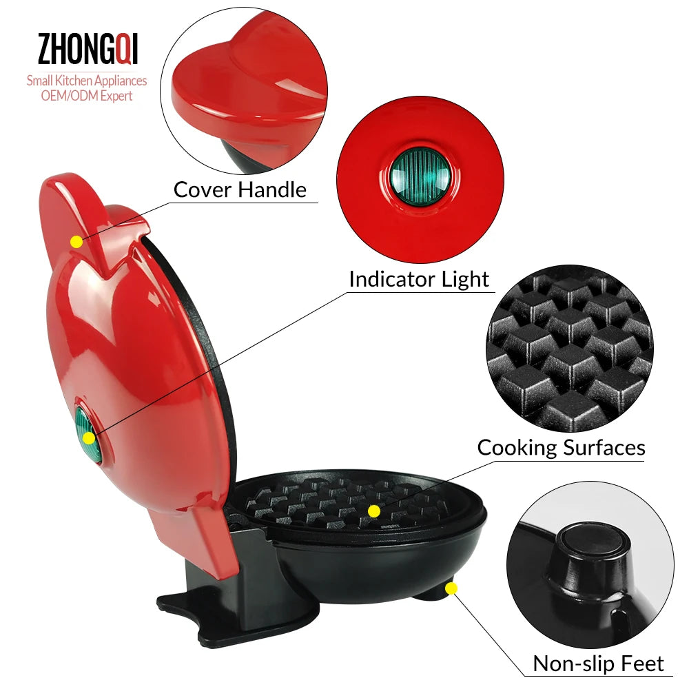 Mini Wafflera Electrica Antiadherente