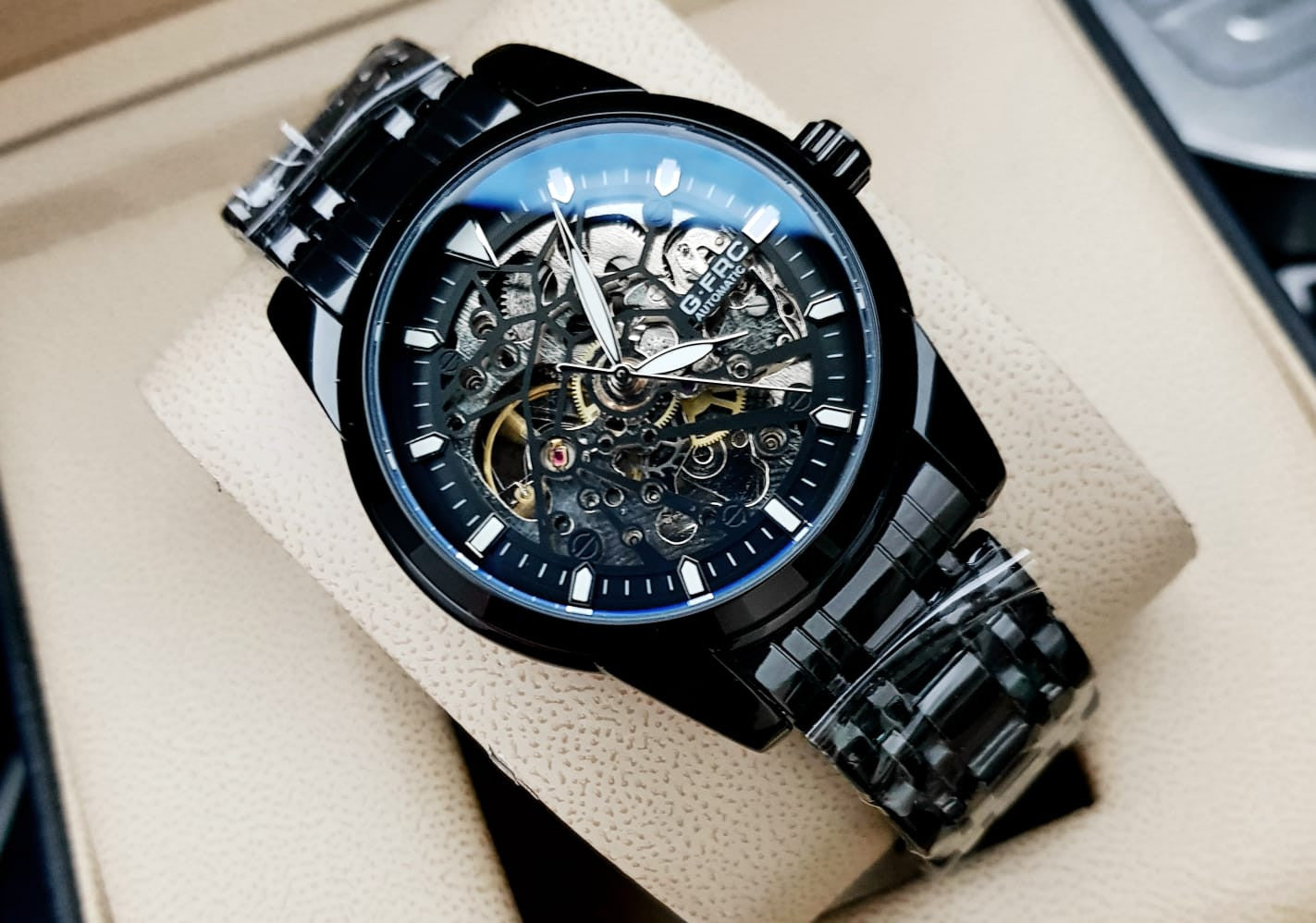 RELOJ G FORCE H ACERO AUTOMATICO E ORIGINAL & ESTUCHE DE LUJO